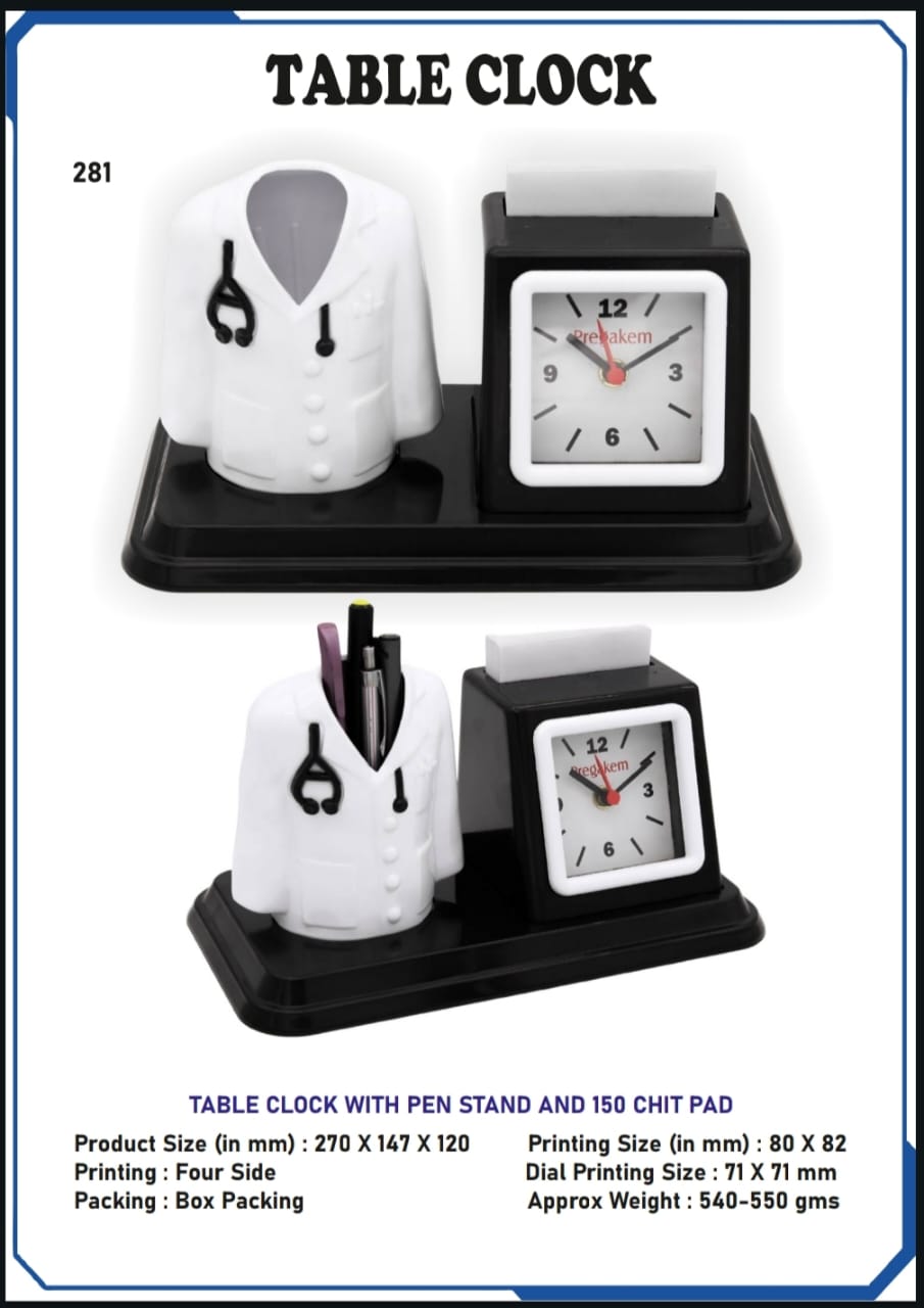 Table clock with penstand